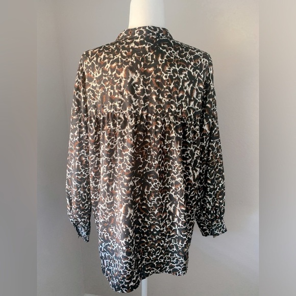 Time and True Blouse Size Medium Multicolor Long Sleeve - Picture 3 of 5